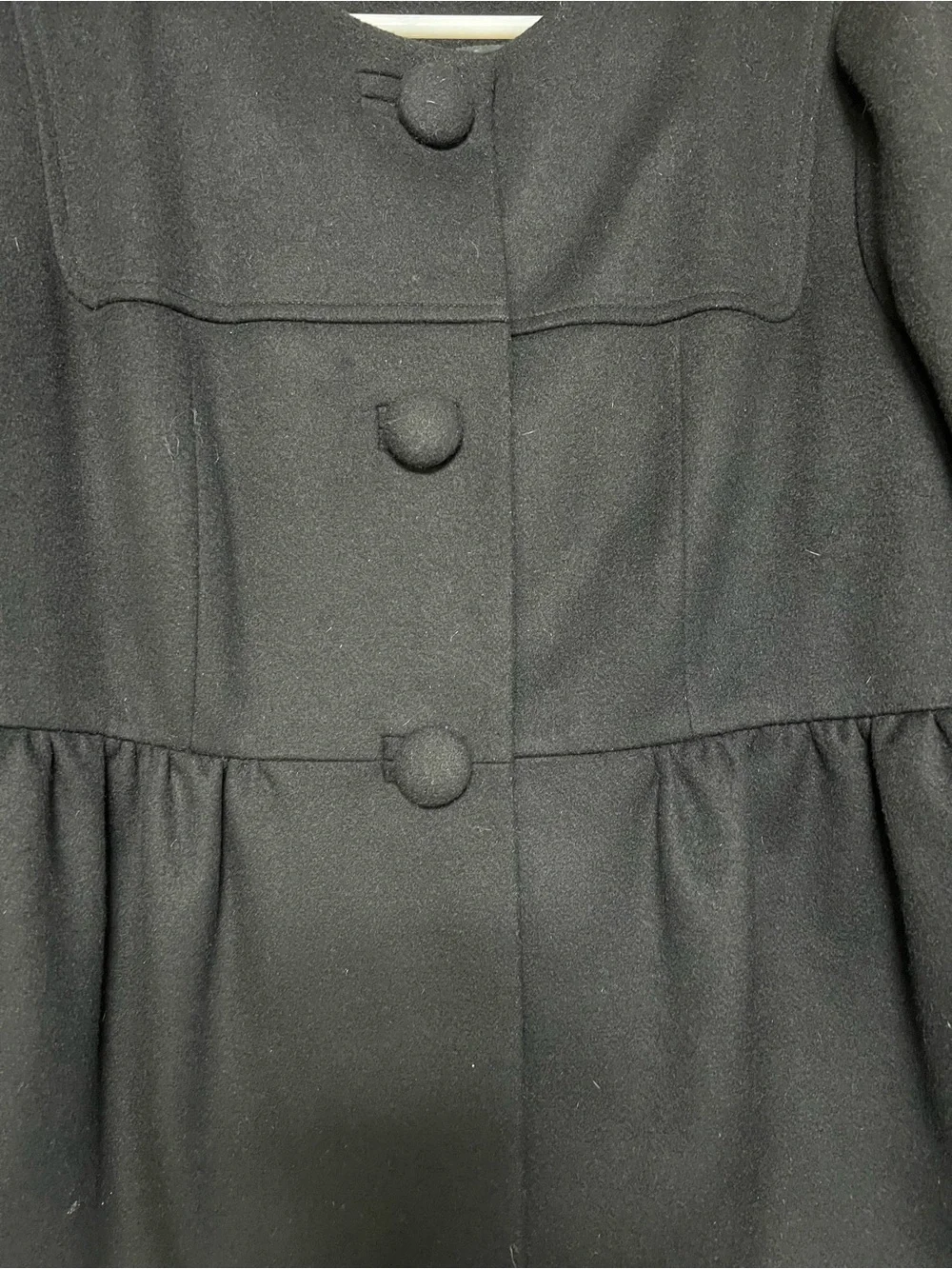 Halogen Nordstrom Black 100% Wool Peplum Jacket Coat Size M